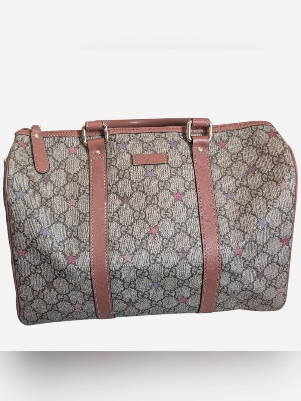 Gucci Dusty Rose GG Canvas Tote with Star Accents